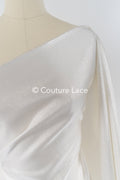 Structured Mikado Fabric Off-White with Silver Lyrex Threads – Perfect for Princess Wedding Dresses &amp; Decoration// R-136