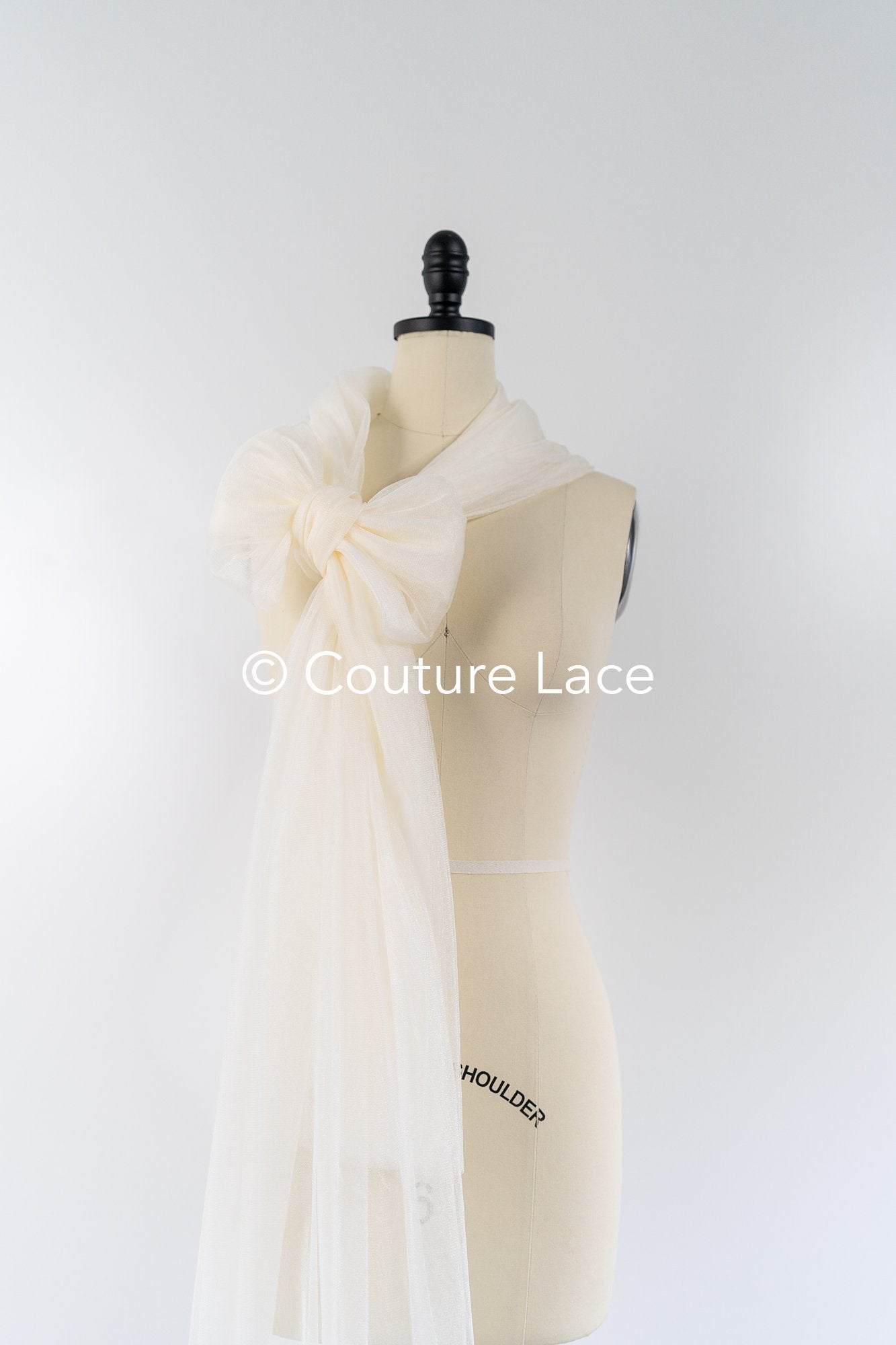 Tulle souple ultra-doux - ivoire-crème/ brillant - 160 cm de large // R-156-6-BALLEN