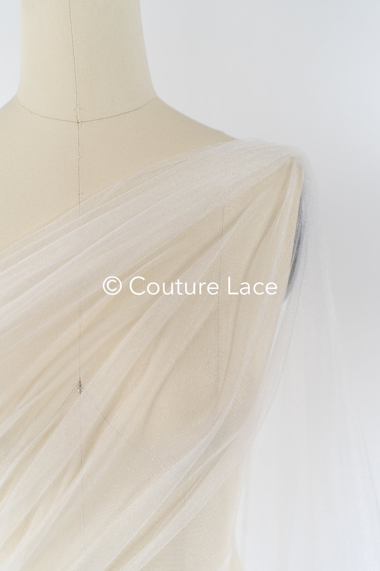 Tulle souple ultra-doux - ivoire-crème/ brillant - 160 cm de large // R-156-6-BALLEN