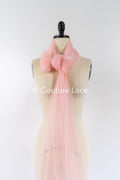 30yds/ 27.4m Ballen - Superweicher Soft-Tüll - Zartes Blush Rosa/ glänzend - 160cm breit // R-157-8-BALLEN