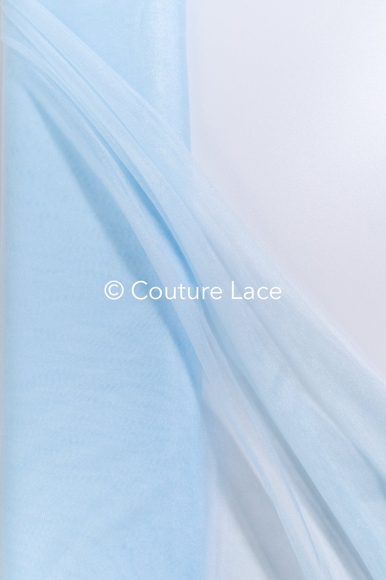 Tulle souple ultra-doux - Bleu ciel doux/ brillant - 160 cm de large // R-161-28-BALLEN
