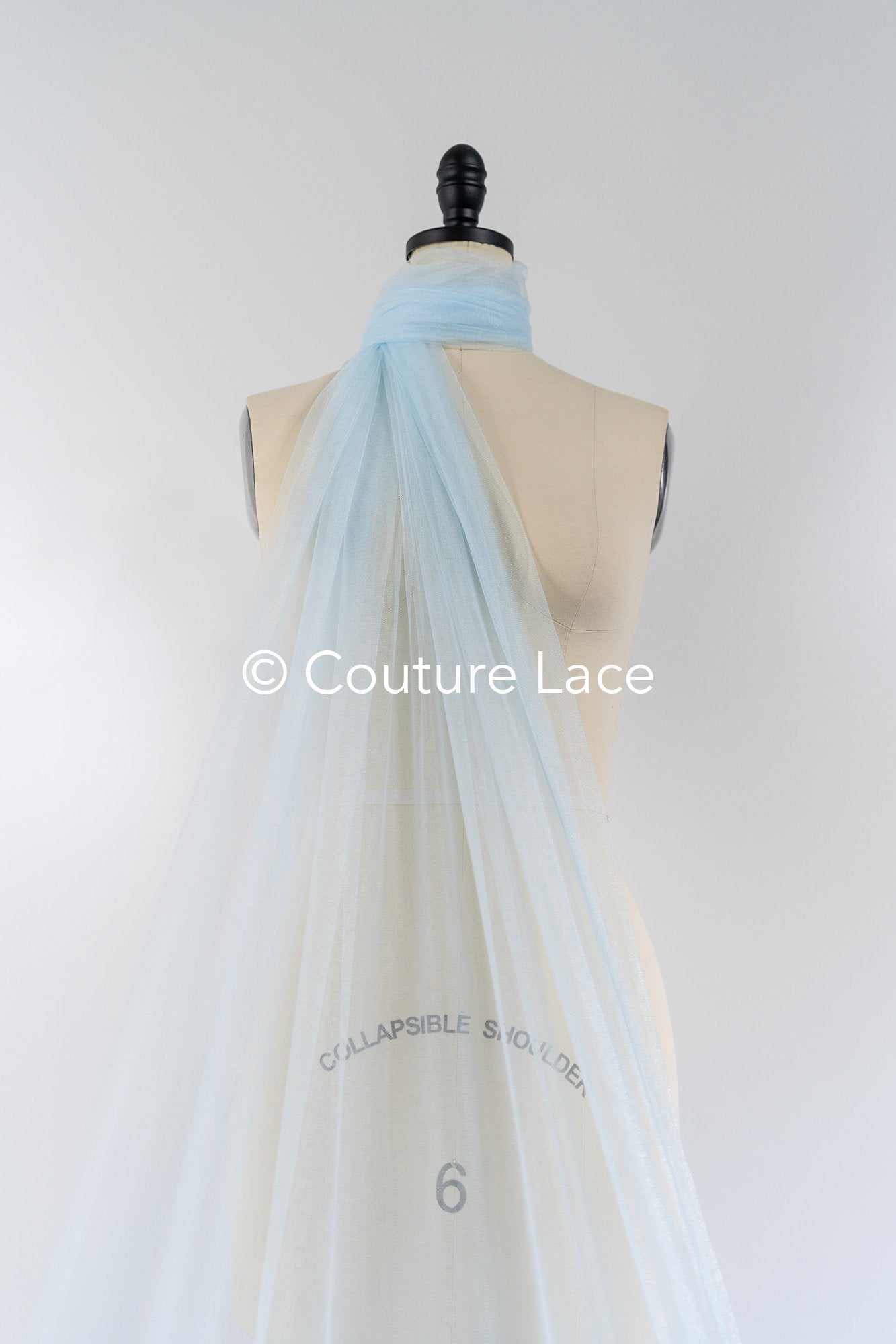 Tulle souple ultra-doux - Bleu ciel doux/ brillant - 160 cm de large // R-161-28-BALLEN