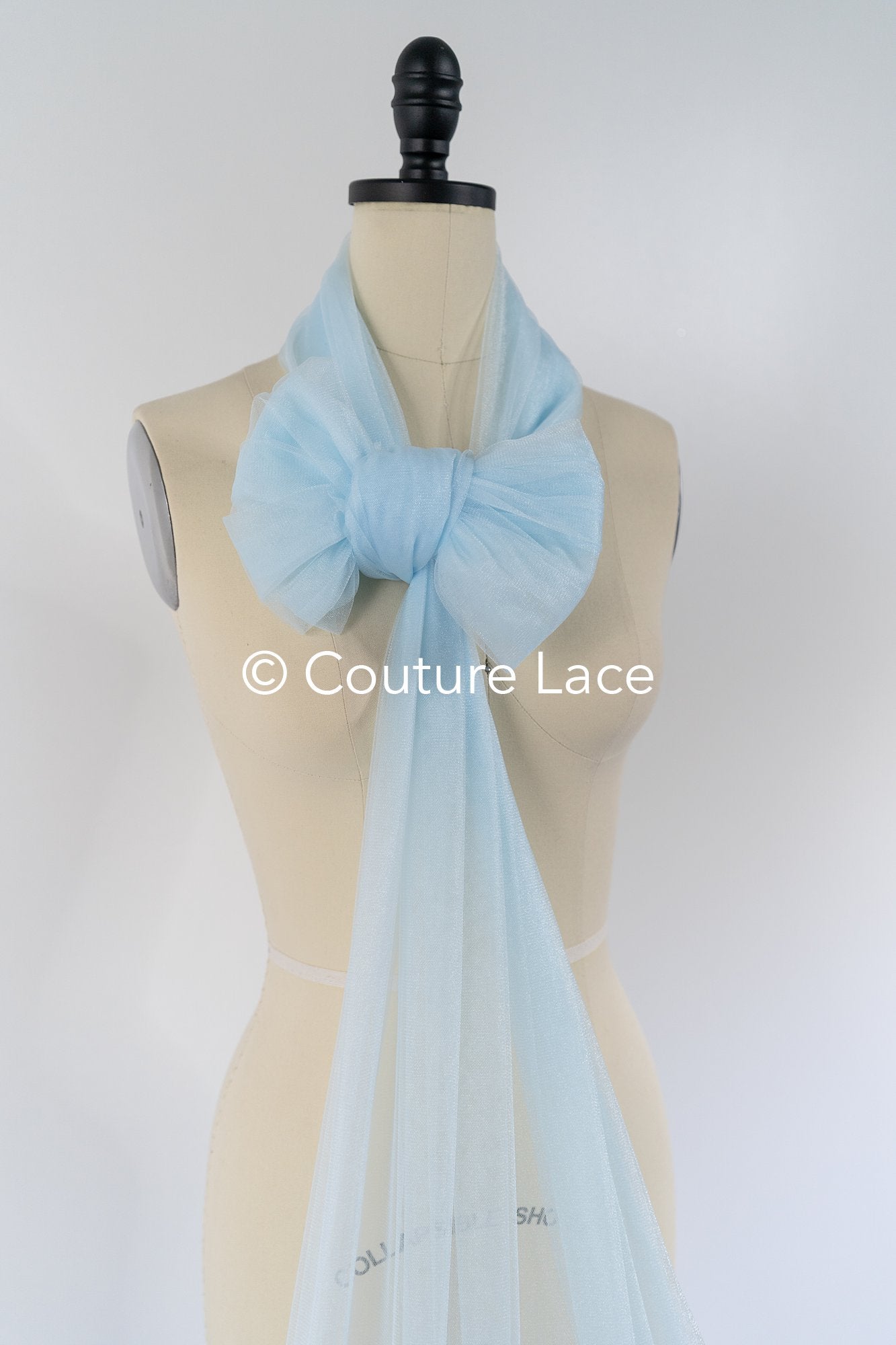 Tulle souple ultra-doux - Bleu ciel doux/ brillant - 160 cm de large // R-161-28-BALLEN