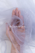 Tulle souple ultra-doux - Gris argent doux/ brillant - 160 cm de large // R-162-30-BALLEN
