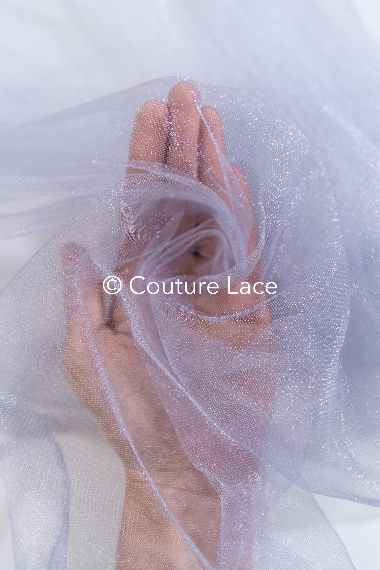 Tulle souple ultra-doux - Gris argent doux/ brillant - 160 cm de large // R-162-30-BALLEN