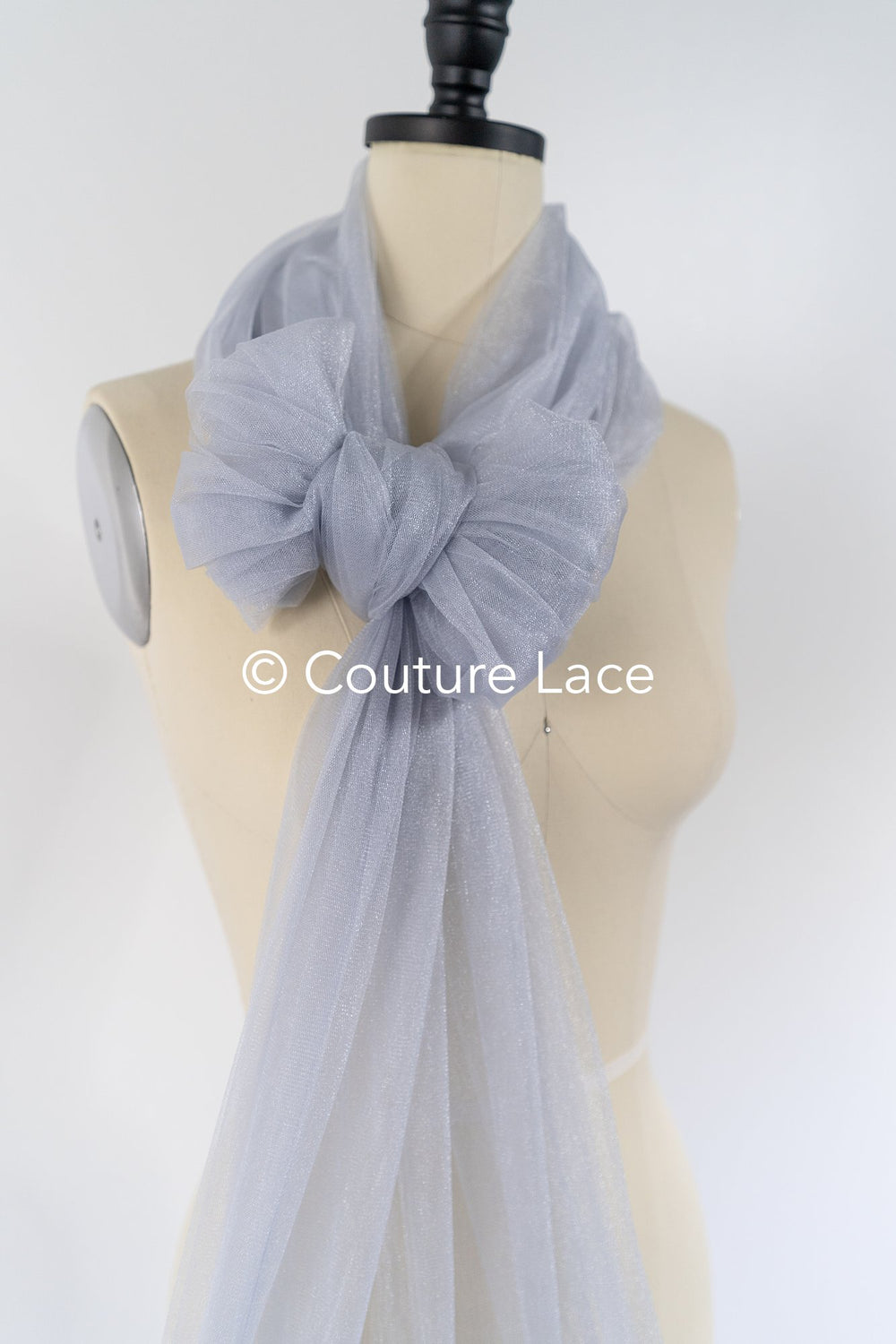 Superweicher Soft-Tüll - Silbergrau/ glänzend - 160cm breit // R-162-30