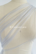 Tulle souple ultra-doux - Gris argent doux/ brillant - 160 cm de large // R-162-30-BALLEN