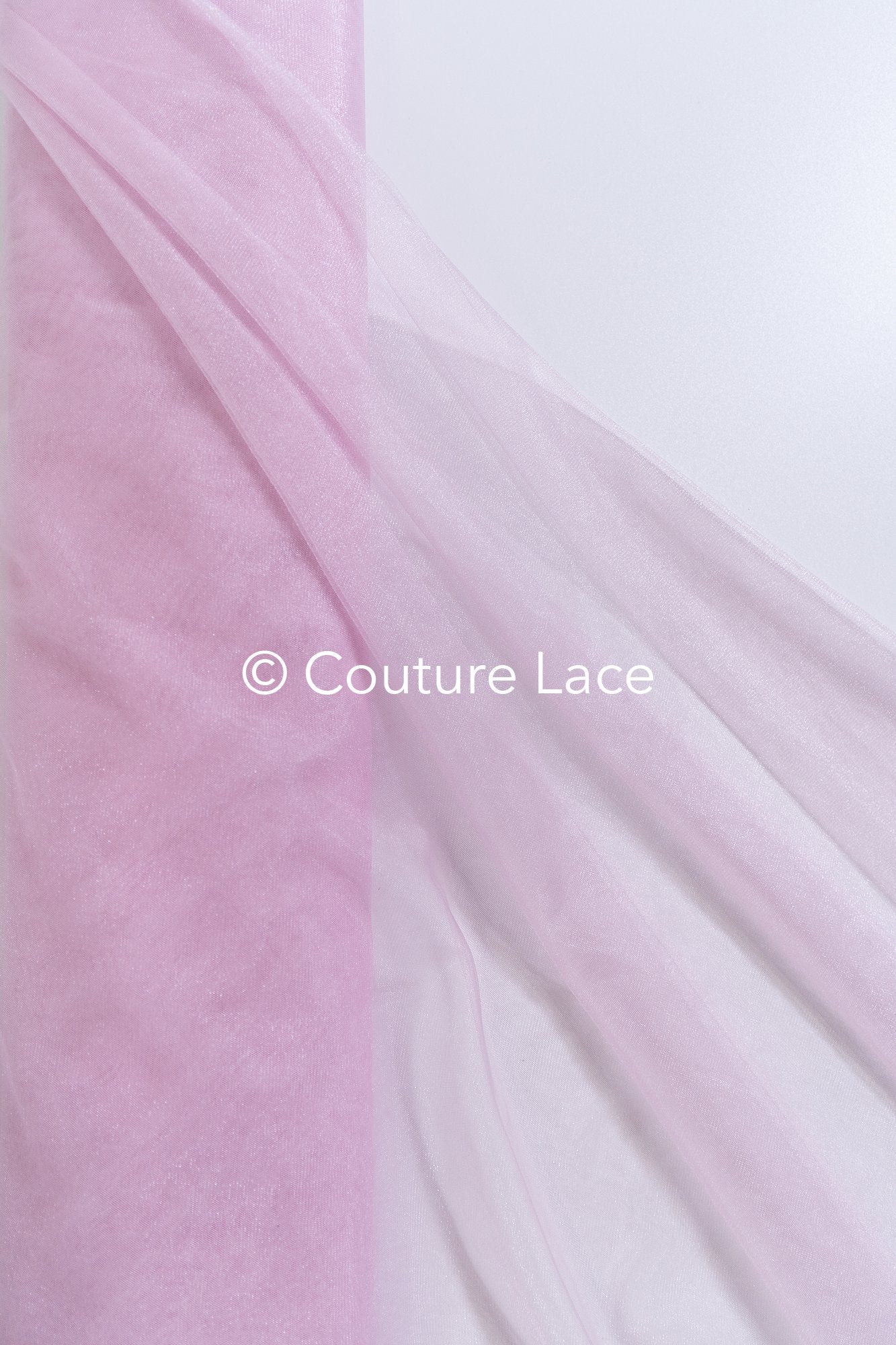 Tulle souple ultra-doux - Rose poudré clair/ brillant - 160 cm de large // R-164-33-BALLEN