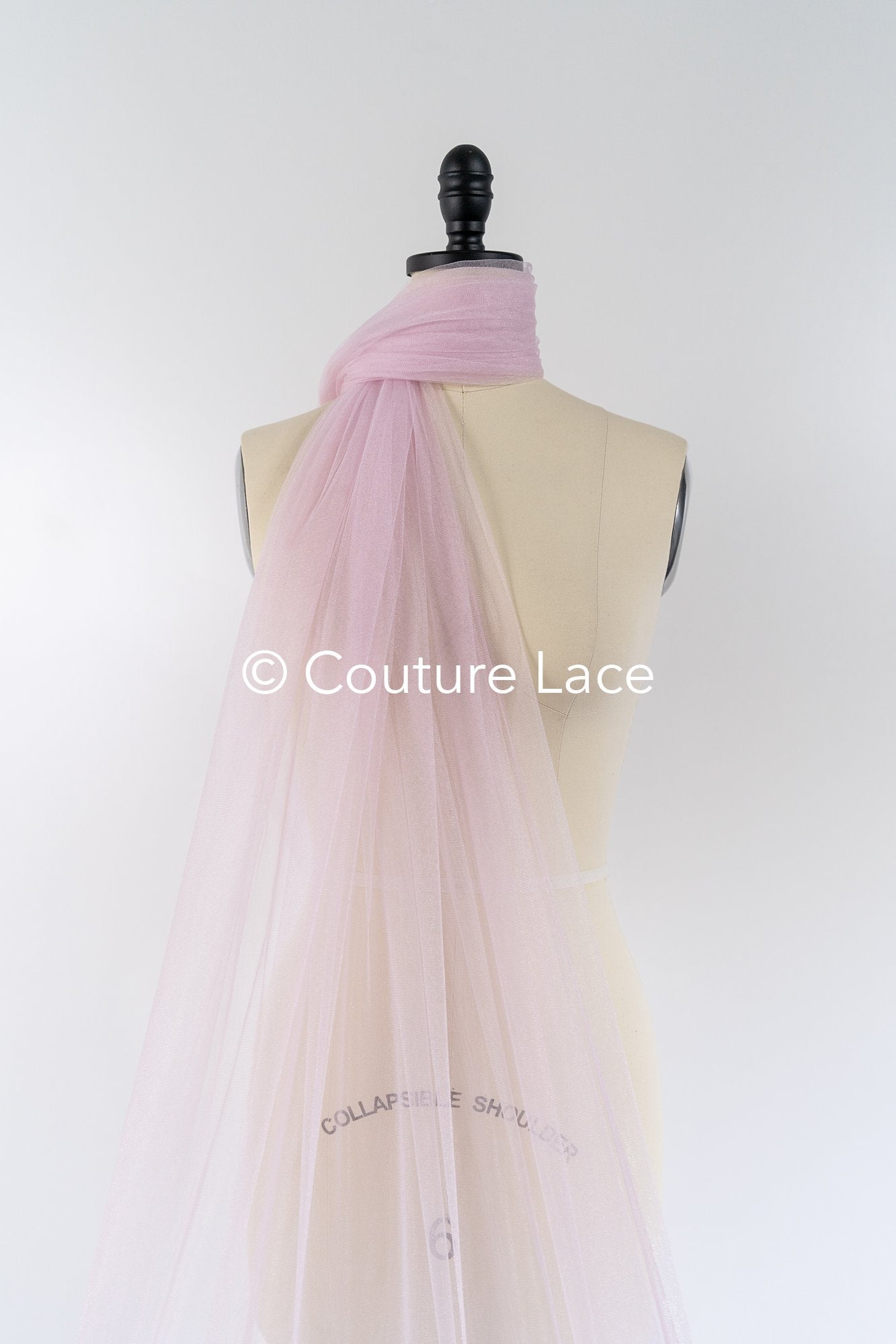 Tul suave extra ligero – Rosa empolvado claro/ brillante – 160 cm de ancho //  R-164-33