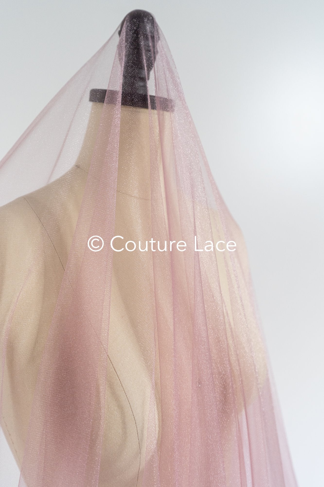 Tulle souple ultra-doux - Vieux rose vintage/ brillant - 160 cm de large // R-165-34