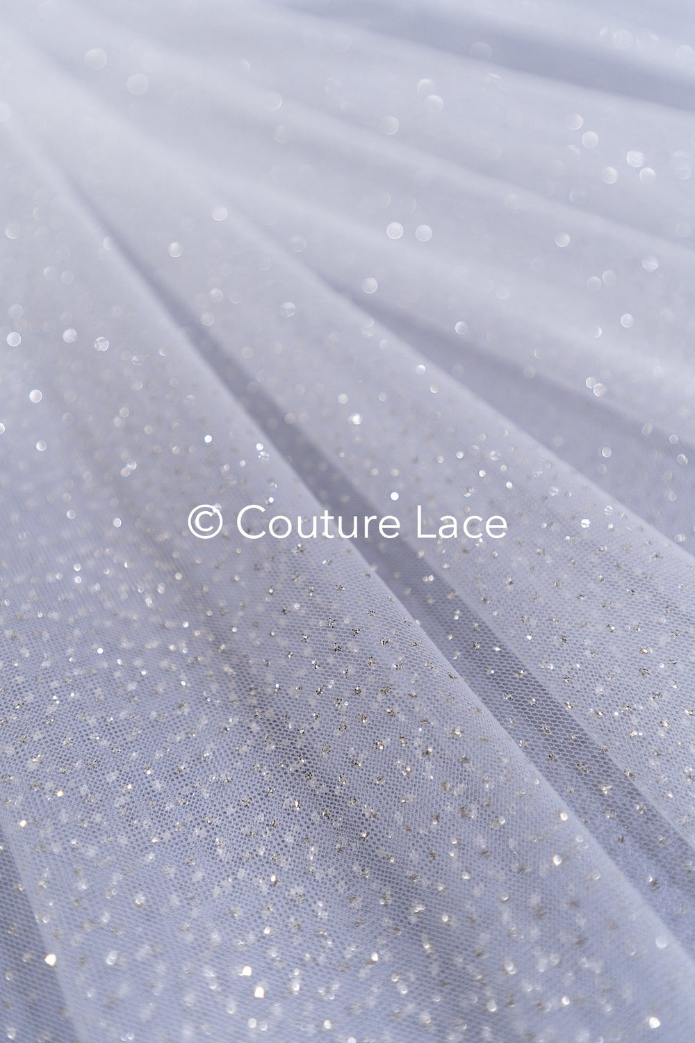 Fine Glitter Tulle/ Off-White Silver Glitter Tulle/ Glitter Tulle for Veils// R-207
