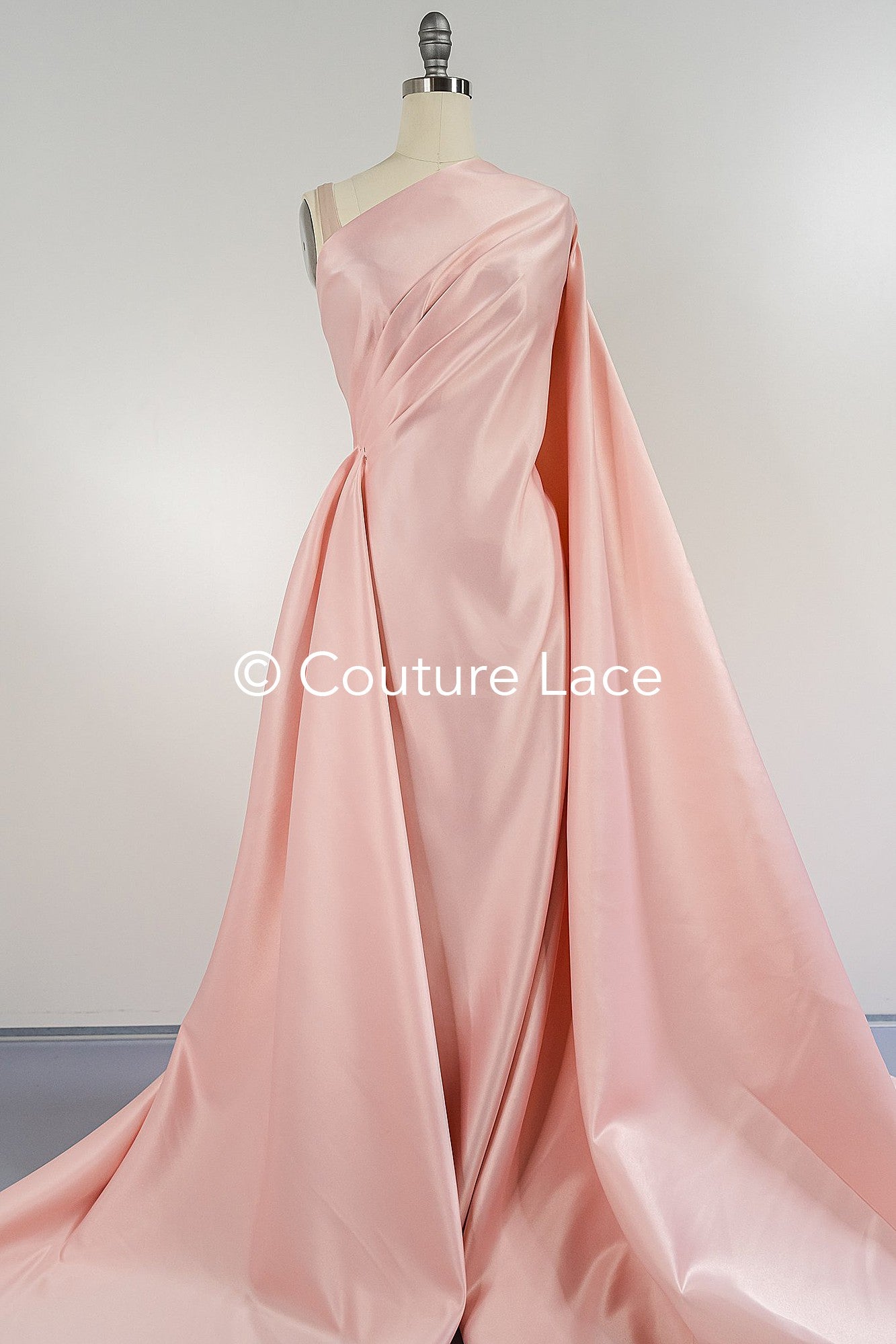 Peach satin, silky satin for noble princess dresses, evening gowns and decoration // R-071