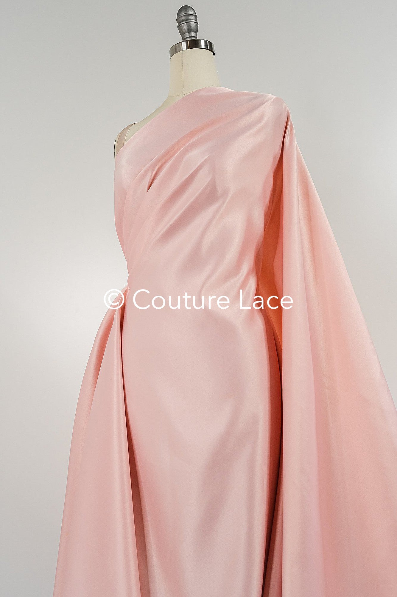 Peach satin, silky satin for noble princess dresses, evening gowns and decoration // R-071