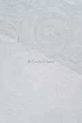 Luxus Jacquard Brautstoff mit floralem Paisley-Muster – Off-White, edler Satin Jacquard // R-076