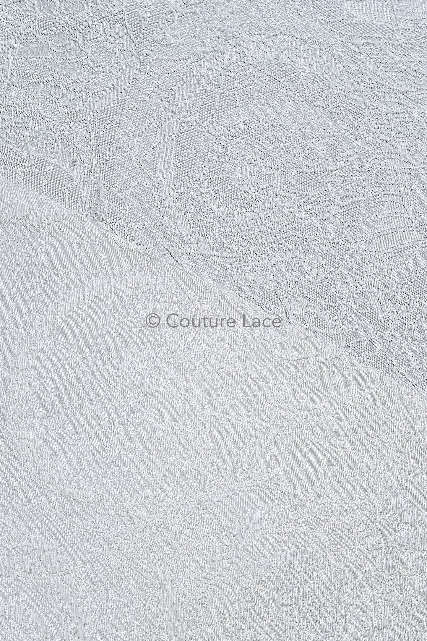 Luxus Jacquard Brautstoff mit floralem Paisley-Muster – Off-White, edler Satin Jacquard // R-076