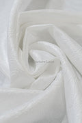 Luxus Jacquard Brautstoff mit floralem Paisley-Muster – Off-White, edler Satin Jacquard // R-076