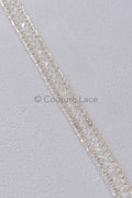 Brautspitze Borte mit Perlen & Kristallen Silber/ Spitzenborte mit Perlen/ Brautgürtel Borte/ Spitzenborte für Brautkleid// T24-094