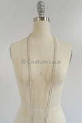Brautspitze Borte mit Perlen & Kristallen Silber/ Spitzenborte mit Perlen/ Brautgürtel Borte/ Spitzenborte für Brautkleid// T24-094