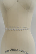 Brautspitze Borte mit Perlen & Pailletten/ Blumen Spitzenborte weiß/ Brautgürtel Borte/ Spitzenborte für Brautkleid// T24-095