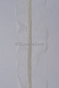 Brautspitze Borte mit Perlen & Kristallen Silber/ Spitzenborte mit Perlen/ Brautgürtel Borte/ Spitzenborte für Brautkleid// T24-097