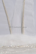 Brautspitze Borte mit Kristallen Silber/ Spitzenborte mit Swarowski Kirstallen/ Brautgürtel Borte/ Spitzenborte für Brautkleid// T24-099