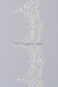 Pearl lace trim off-white/ bridal lace trim/ lace trim with pearls// T21-122 