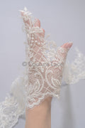 Pearl lace trim off-white/ bridal lace trim/ lace trim with pearls// T21-122 