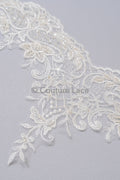 Pearl lace trim off-white/ bridal lace trim/ lace trim with pearls// T21-122 