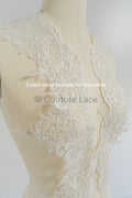 Pearl lace trim off-white/ bridal lace trim/ lace trim with pearls// T21-122 