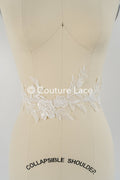 Brautspitze Borte mit Pailletten/ Spitzenborte off-white/ Braut Spitzenborte/ Spitzenborte für Brautkleid// T24-002