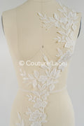 Brautspitze Borte mit Pailletten/ Spitzenborte off-white/ Braut Spitzenborte/ Spitzenborte für Brautkleid// T24-018