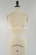 Brautspitze Borte mit Pailletten/ Spitzenborte off-white/ Braut Spitzenborte/ Spitzenborte für Brautkleid// T24-018