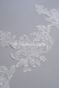 Brautspitze Borte/ Spitzenborte off-white/ florale Braut Spitzenborte/ Spitzenborte für Brautkleid// T24-024