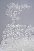 Brautspitze Borte/ Spitzenborte off-white/ florale Braut Spitzenborte/ Spitzenborte für Brautkleid// T24-024