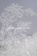 Brautspitze Borte/ Spitzenborte off-white/ florale Braut Spitzenborte/ Spitzenborte für Brautkleid// T24-024
