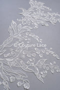 Brautspitze Borte/ Spitzenborte off-white/ florale Braut Spitzenborte/ Spitzenborte für Brautkleid// T24-026