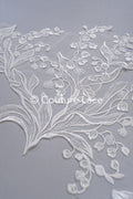 Brautspitze Borte/ Spitzenborte off-white/ florale Braut Spitzenborte/ Spitzenborte für Brautkleid// T24-026