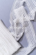 3yds Boho Lace Trim Crocheted Off-White/ Bridal Lace Trim/ Crochet Lace Trim/ Veil Lace// T24-077