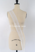 3yds Boho Lace Trim Crocheted Off-White/ Bridal Lace Trim/ Crochet Lace Trim/ Veil Lace// T24-077