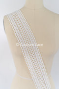 3yds Boho Lace Trim Crocheted Off-White/ Bridal Lace Trim/ Crochet Lace Trim/ Veil Lace// T24-077