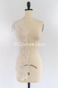 Brautspitze Borte mit Perlen & Pailletten/ Spitzenborte off-white / Braut Borte/ Spitzenborte für Brautkleid// T24-118