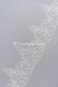 Brautspitze Borte mit Perlen & Pailletten/ Spitzenborte off-white / Braut Borte/ Spitzenborte für Brautkleid// T24-118