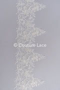 Brautspitze Borte mit Perlen & Pailletten/ Spitzenborte off-white / Braut Borte/ Spitzenborte für Brautkleid// T24-118