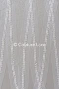 Brautspitze Borte mit Perlen/ Spitzenborte off-white transparent/ Braut Borte/ Spitzenborte für Brautkleid// T24-230