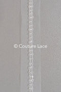 Brautspitze Borte mit Perlen/ Spitzenborte off-white transparent/ Braut Borte/ Spitzenborte für Brautkleid// T24-230