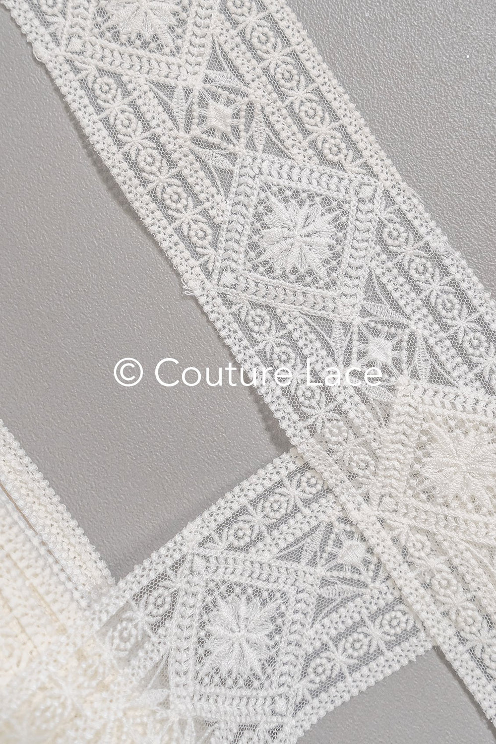 Brautspitze Borte/ Spitzenborte off-white/ Boho Braut Borte/ Spitzenborte für Brautkleid// T24-231