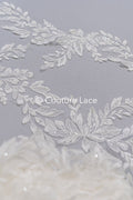 Bridal lace trim/ floral lace trim for wedding dresses // T25-232