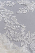 Bridal lace trim/ floral lace trim for wedding dresses // T25-232