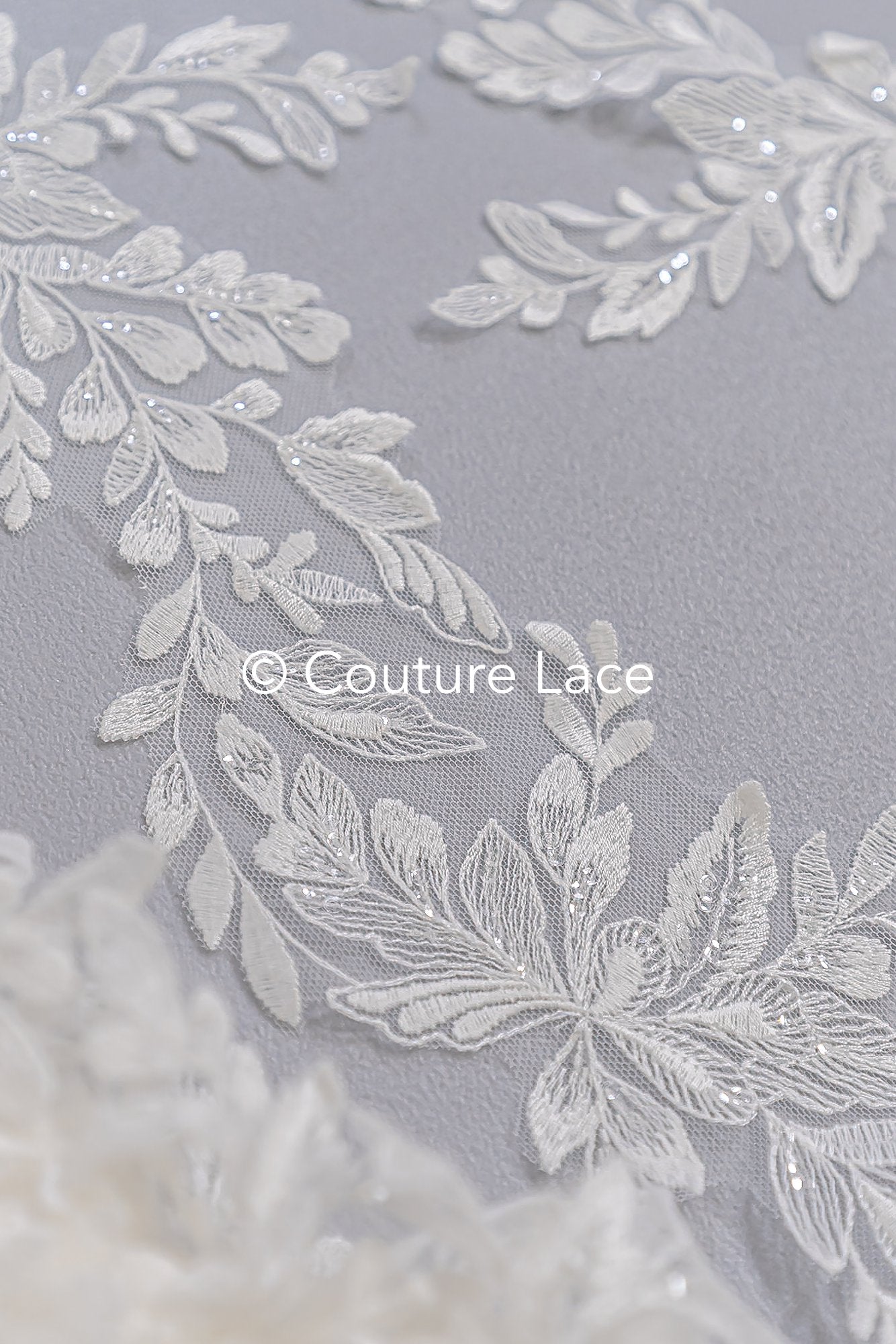 Bridal lace trim/ floral lace trim for wedding dresses // T25-232