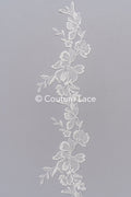 Floral bridal lace trim/ flowery lace edge for wedding dresses // T25-233